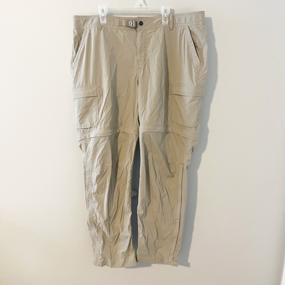 REI Co-op Sahara Convertible Hiking‎ Pants Tan Womens 16 Petite Zip Off Cargo